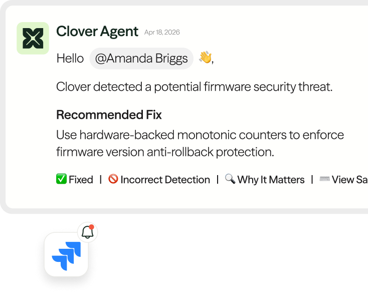 Clover Security Continuous Threat Modeling Notification