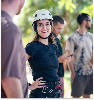 Always prepared to climb to the top.